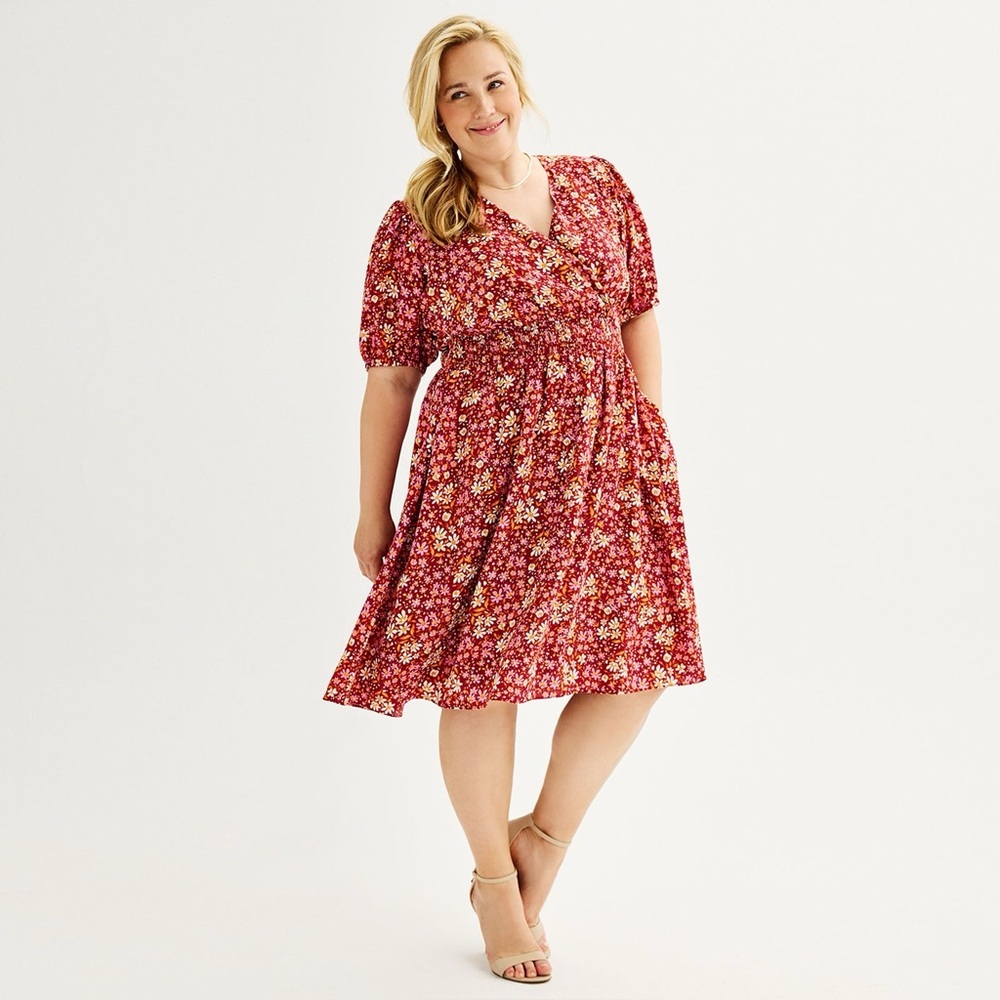 Draper James Floral Faux Wrap Dress | XXL